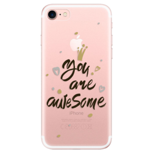 Odolné silikónové puzdro iSaprio - You Are Awesome - black - iPhone 7