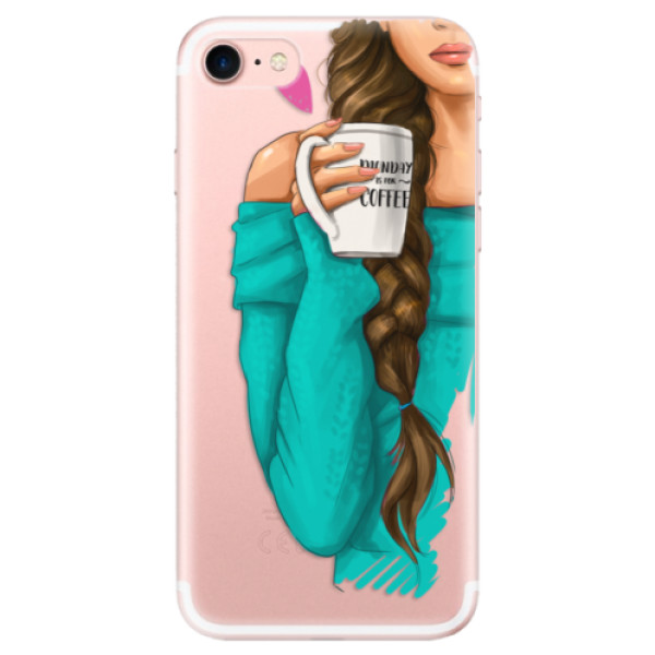 Odolné silikónové puzdro iSaprio - My Coffe and Brunette Girl - iPhone 7