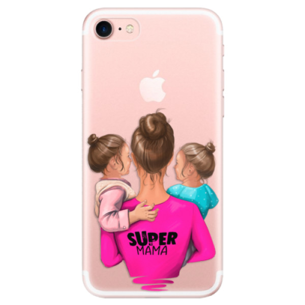 Odolné silikónové puzdro iSaprio - Super Mama - Two Girls - iPhone 7