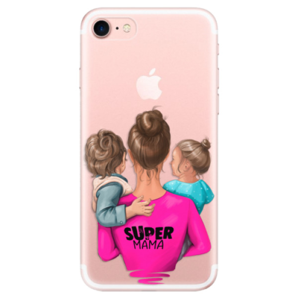 Odolné silikónové puzdro iSaprio - Super Mama - Boy and Girl - iPhone 7