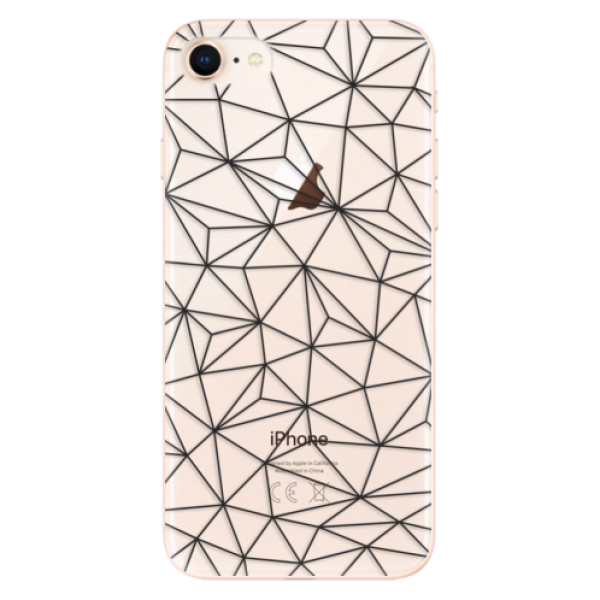 Odolné silikónové puzdro iSaprio - Abstract Triangles 03 - black - iPhone 8