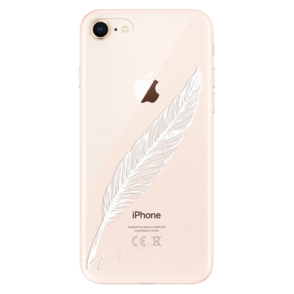 Odolné silikónové puzdro iSaprio - Writing By Feather - white - iPhone 8