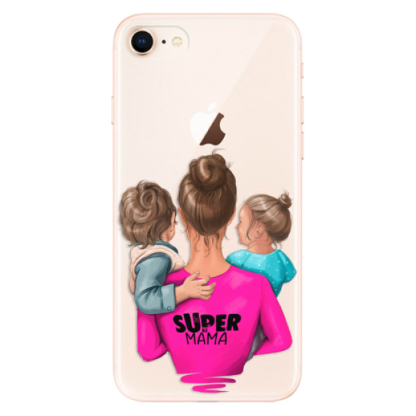 Odolné silikónové puzdro iSaprio - Super Mama - Boy and Girl - iPhone 8