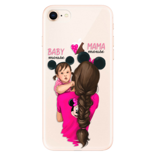 Odolné silikónové puzdro iSaprio - Mama Mouse Brunette and Girl - iPhone 8