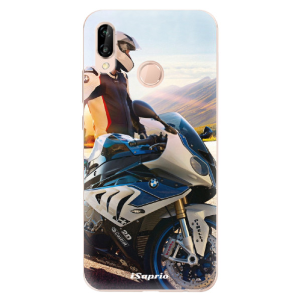 Odolné silikónové puzdro iSaprio - Motorcycle 10 - Huawei P20 Lite