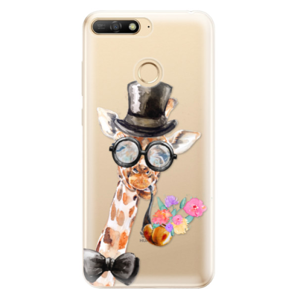 Odolné silikónové puzdro iSaprio - Sir Giraffe - Huawei Y6 Prime 2018