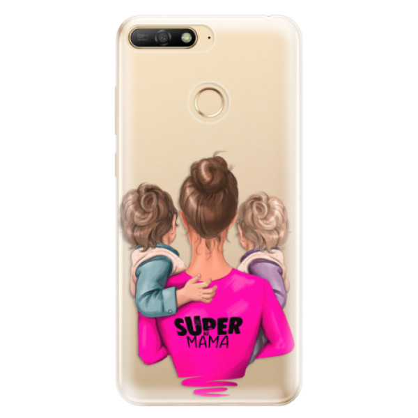 Odolné silikónové puzdro iSaprio - Super Mama - Two Boys - Huawei Y6 Prime 2018
