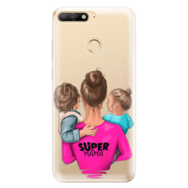 Odolné silikónové puzdro iSaprio - Super Mama - Boy and Girl - Huawei Y6 Prime 2018