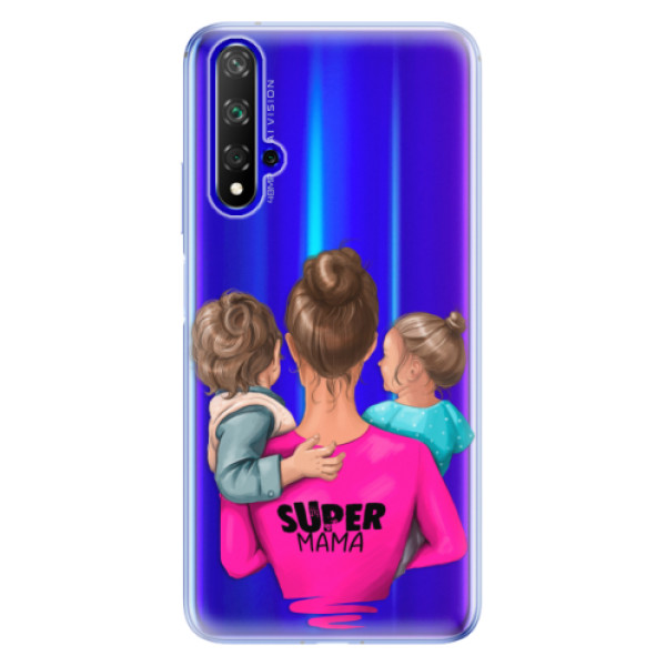 Odolné silikónové puzdro iSaprio - Super Mama - Boy and Girl - Huawei Honor 20