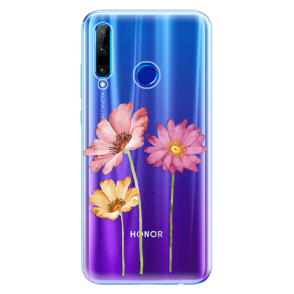 Odolné silikónové puzdro iSaprio - Three Flowers - Huawei Honor 20 Lite