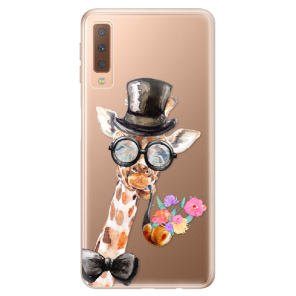 Odolné silikónové puzdro iSaprio - Sir Giraffe - Samsung Galaxy A7 (2018)