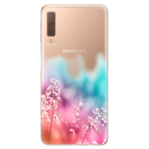 Odolné silikónové puzdro iSaprio - Rainbow Grass - Samsung Galaxy A7 (2018)