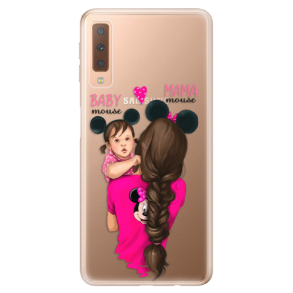 Odolné silikónové puzdro iSaprio - Mama Mouse Brunette and Girl - Samsung Galaxy A7 (2018)