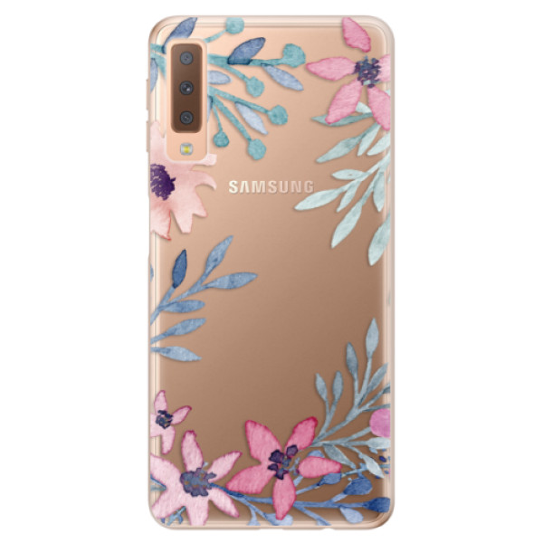 Odolné silikónové puzdro iSaprio - Leaves and Flowers - Samsung Galaxy A7 (2018)