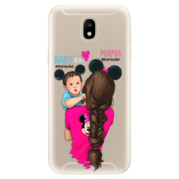 Odolné silikónové puzdro iSaprio - Mama Mouse Brunette and Boy - Samsung Galaxy J5 2017