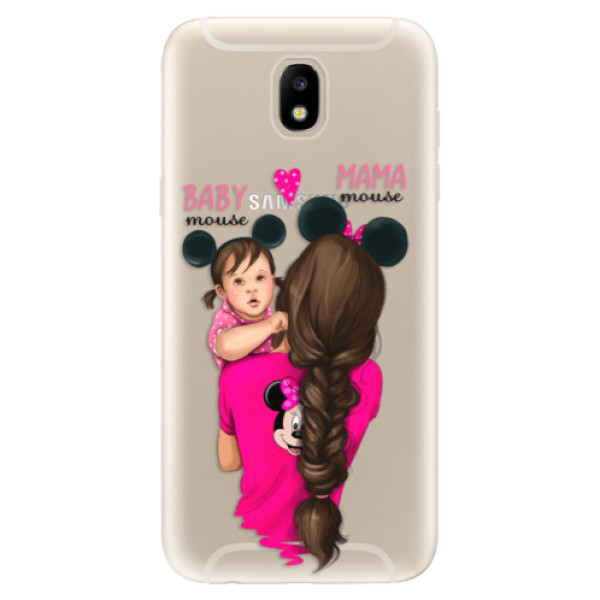 Odolné silikónové puzdro iSaprio - Mama Mouse Brunette and Girl - Samsung Galaxy J5 2017