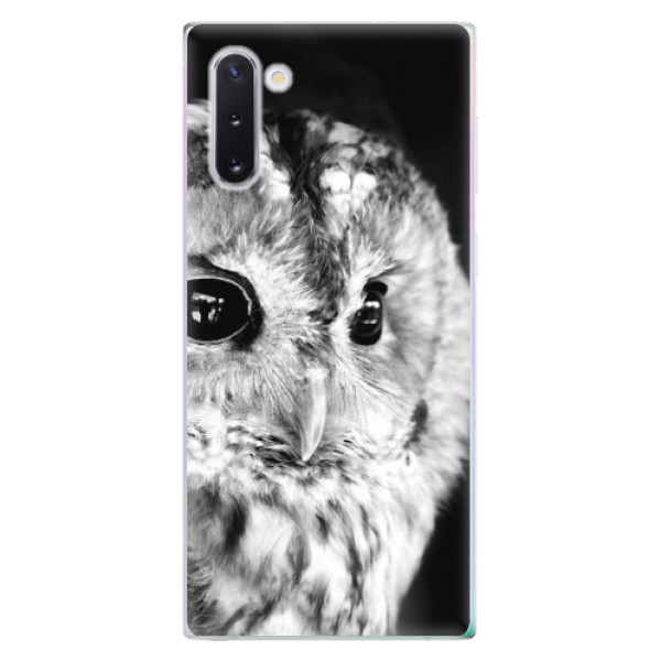 Odolné silikónové puzdro iSaprio - BW Owl - Samsung Galaxy Note 10