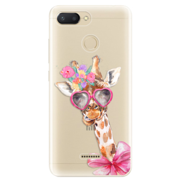 Odolné silikónové puzdro iSaprio - Lady Giraffe - Xiaomi Redmi 6