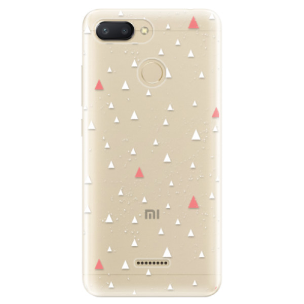 Odolné silikónové puzdro iSaprio - Abstract Triangles 02 - white - Xiaomi Redmi 6