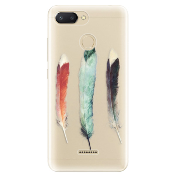 Odolné silikónové puzdro iSaprio - Three Feathers - Xiaomi Redmi 6