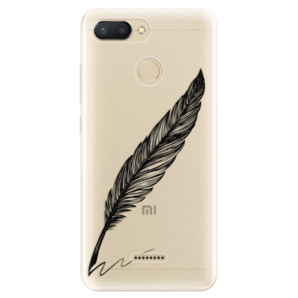 Odolné silikónové puzdro iSaprio - Writing By Feather - black - Xiaomi Redmi 6