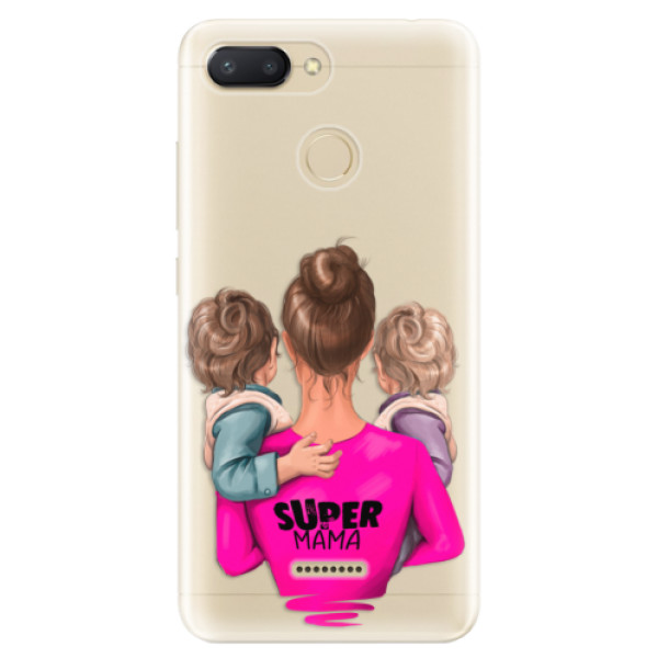 Odolné silikónové puzdro iSaprio - Super Mama - Two Boys - Xiaomi Redmi 6