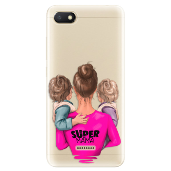 Odolné silikónové puzdro iSaprio - Super Mama - Two Boys - Xiaomi Redmi 6A