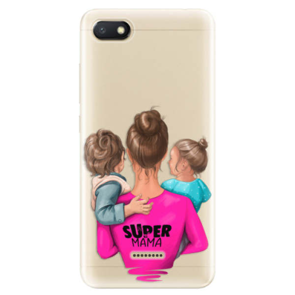 Odolné silikónové puzdro iSaprio - Super Mama - Boy and Girl - Xiaomi Redmi 6A