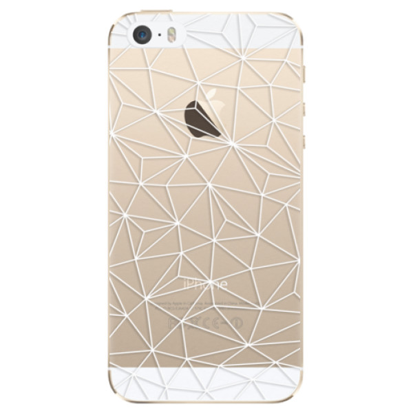 Odolné silikónové puzdro iSaprio - Abstract Triangles 03 - white - iPhone 5/5S/SE