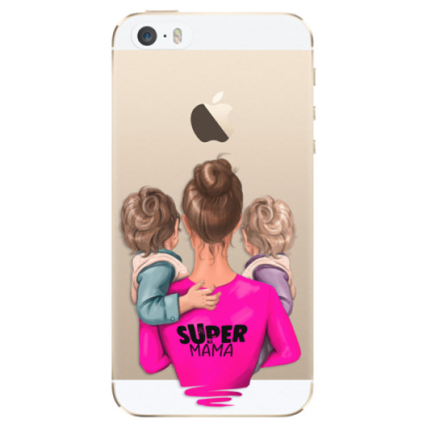 Odolné silikónové puzdro iSaprio - Super Mama - Two Boys - iPhone 5/5S/SE