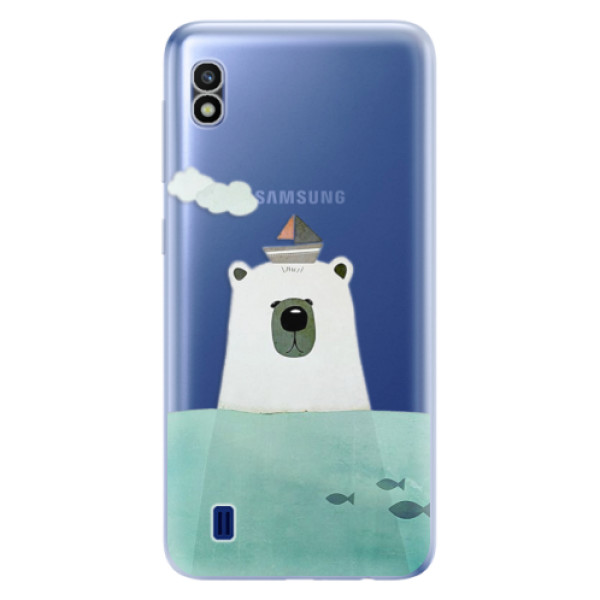 Odolné silikónové puzdro iSaprio - Bear With Boat - Samsung Galaxy A10