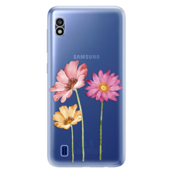 Odolné silikónové puzdro iSaprio - Three Flowers - Samsung Galaxy A10