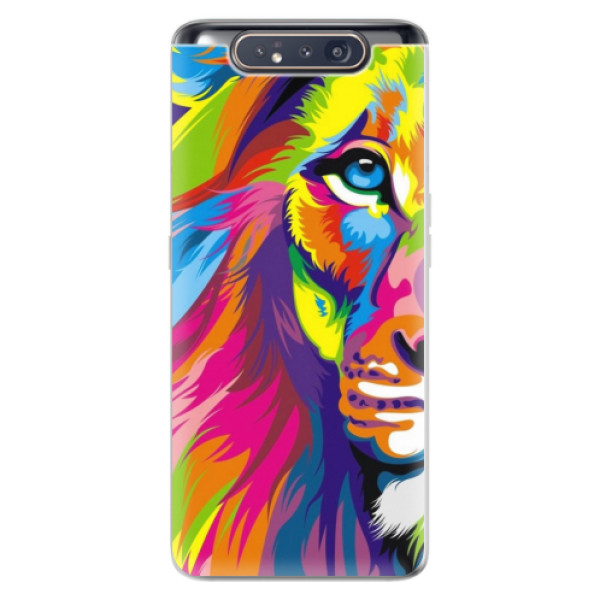 Odolné silikónové puzdro iSaprio - Rainbow Lion - Samsung Galaxy A80