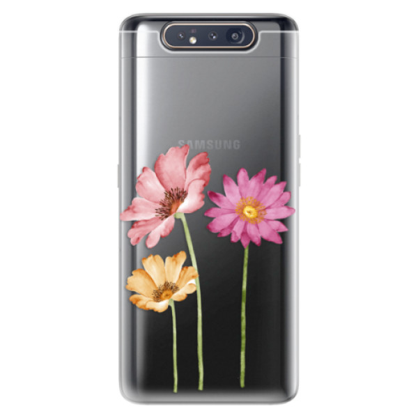 Odolné silikónové puzdro iSaprio - Three Flowers - Samsung Galaxy A80