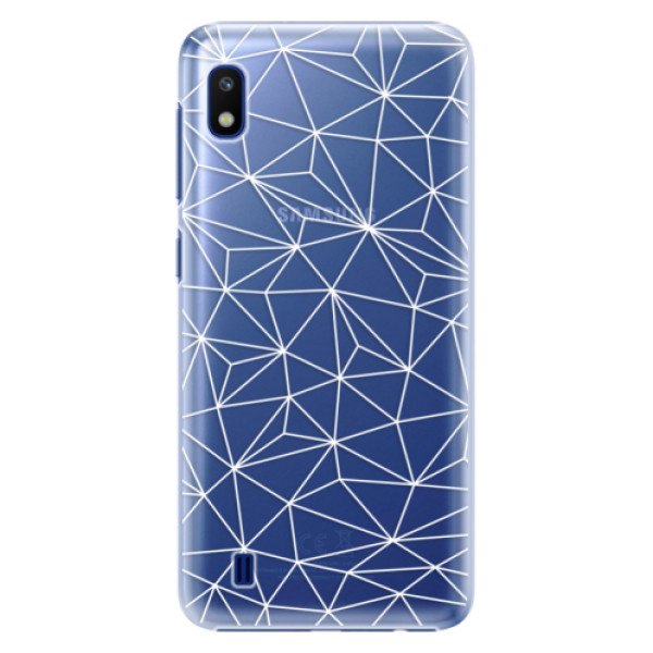 Plastové puzdro iSaprio - Abstract Triangles 03 - white - Samsung Galaxy A10