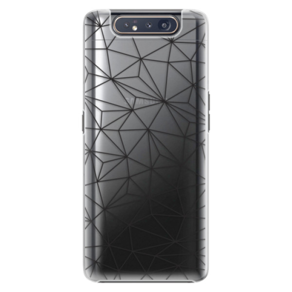 Plastové puzdro iSaprio - Abstract Triangles 03 - black - Samsung Galaxy A80