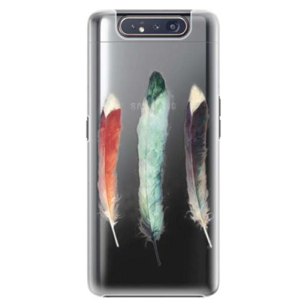 Plastové puzdro iSaprio - Three Feathers - Samsung Galaxy A80