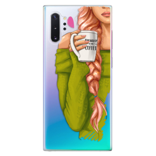 Plastové puzdro iSaprio - My Coffe and Redhead Girl - Samsung Galaxy Note 10+