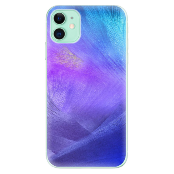 Odolné silikónové puzdro iSaprio - Purple Feathers - iPhone 11