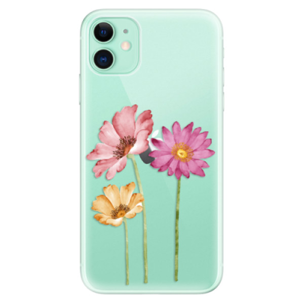 Odolné silikónové puzdro iSaprio - Three Flowers - iPhone 11