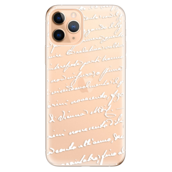 Odolné silikónové puzdro iSaprio - Handwriting 01 - white - iPhone 11 Pro