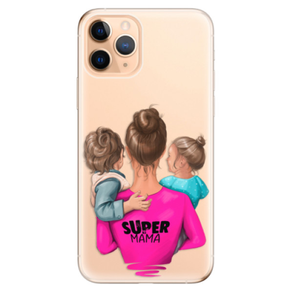 Odolné silikónové puzdro iSaprio - Super Mama - Boy and Girl - iPhone 11 Pro