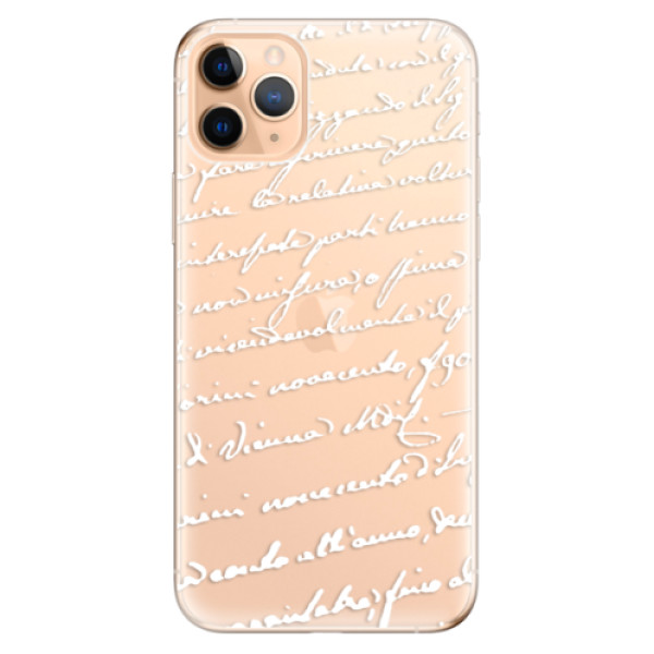 Odolné silikónové puzdro iSaprio - Handwriting 01 - white - iPhone 11 Pro Max