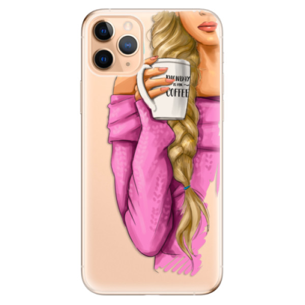 Odolné silikónové puzdro iSaprio - My Coffe and Blond Girl - iPhone 11 Pro Max