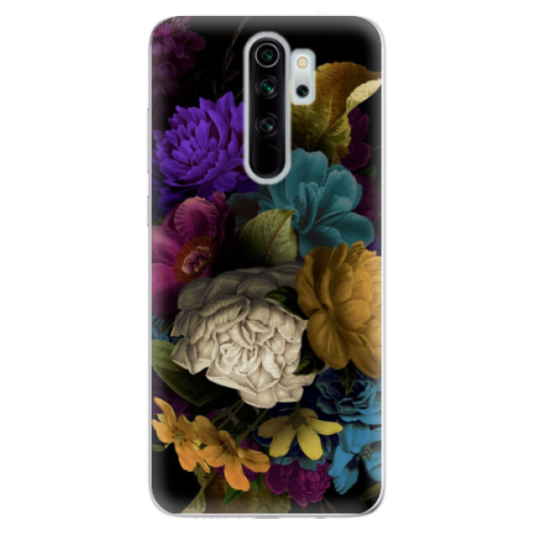 Odolné silikónové puzdro iSaprio - Dark Flowers - Xiaomi Redmi Note 8 Pro