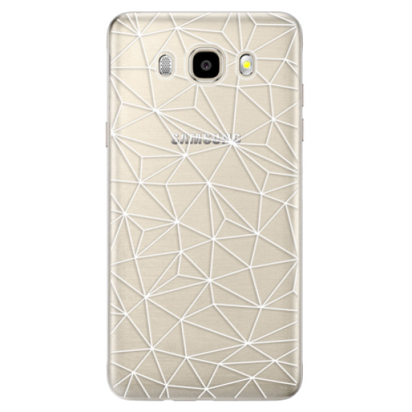 Odolné silikónové puzdro iSaprio - Abstract Triangles 03 - white - Samsung Galaxy J5 2016