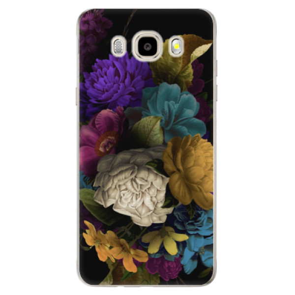 Odolné silikónové puzdro iSaprio - Dark Flowers - Samsung Galaxy J5 2016