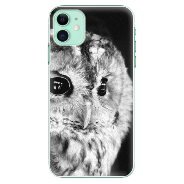 Plastové puzdro iSaprio - BW Owl - iPhone 11