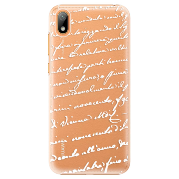 Plastové puzdro iSaprio - Handwriting 01 - white - Huawei Y5 2019
