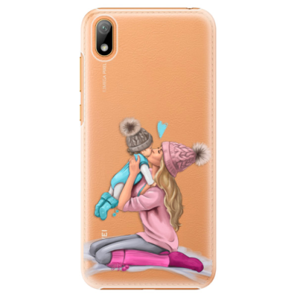 Plastové puzdro iSaprio - Kissing Mom - Blond and Boy - Huawei Y5 2019